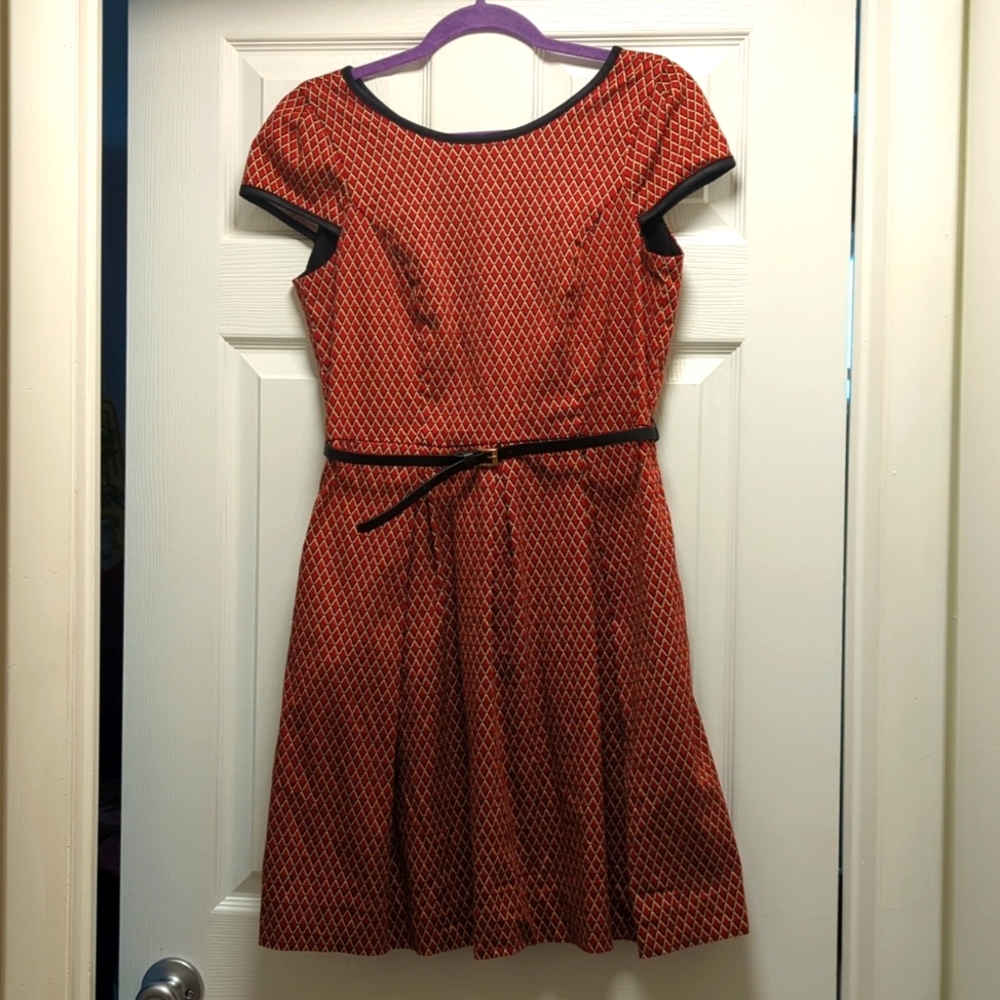 Women's Dress with Faux Leather Detail- Size 6